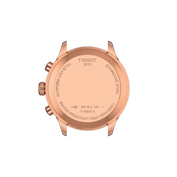 Montre mixte Tissot Chrono XL réf. T1166173604200, chronographe quartz, boîtier 45 mm, acier inoxydable, cuir, verre saphir – deuxième vue