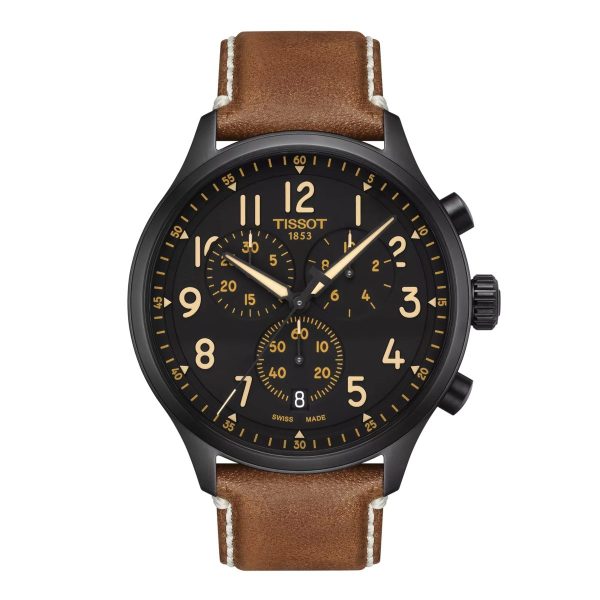 Montre mixte Tissot Chrono XL réf. T1166173605203, chronographe quartz, boîtier 45 mm, verre saphir – vue principale, Horlova Maroc