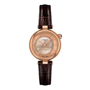 Montre mixte Tissot Désir réf. T1522073652100, mouvement automatique, boîtier 28 mm, cuir, verre saphir – vue principale, Horlova Maroc