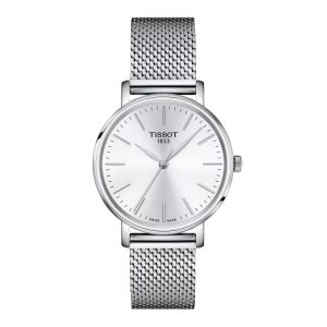 Montre mixte Tissot Everytime réf. T1432101101100, mouvement quartz, boîtier 34 mm, acier inoxydable – vue principale, Horlova Maroc