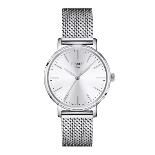 Montre mixte Tissot Everytime réf. T1432101101100, mouvement quartz, boîtier 34 mm, acier inoxydable – vue principale, Horlova Maroc