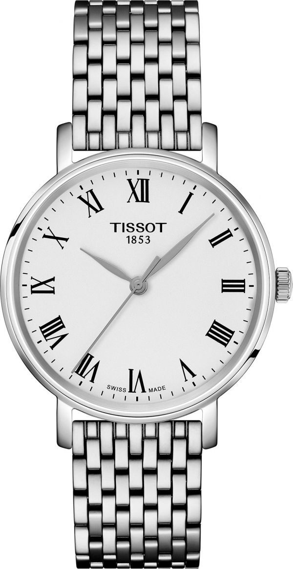 Montre mixte Tissot Everytime réf. T1432101103300, mouvement quartz, boîtier 34 mm, acier inoxydable – vue principale, Horlova Maroc
