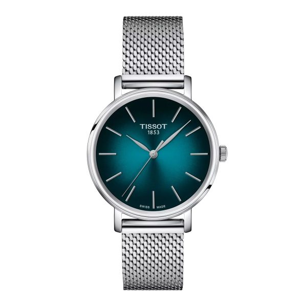 Montre mixte Tissot Everytime réf. T1432101109100, mouvement quartz, boîtier 34 mm, acier inoxydable – vue principale, Horlova Maroc