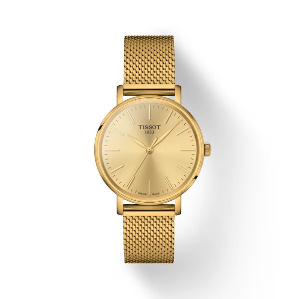 Montre mixte Tissot Everytime réf. T1432103302100, mouvement quartz, boîtier 34 mm, acier inoxydable – vue principale, Horlova Maroc