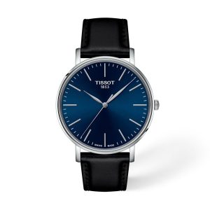 Montre mixte Tissot Everytime réf. T1434101604100, mouvement quartz, boîtier 40 mm, acier inoxydable, cuir – vue principale, Horlova Maroc