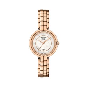 Montre mixte Tissot Flamingo réf. T0942103311602, mouvement quartz, boîtier 30 mm, acier inoxydable – vue principale, Horlova Maroc