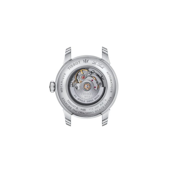 Montre mixte Tissot Locle réf. T0062071604600, mouvement automatique, boîtier 29 mm, acier inoxydable, cuir, verre saphir – troisième vue