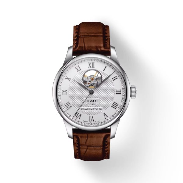 Montre mixte Tissot Locle Powermatic Open réf. T0064071603301, mouvement automatique, cuir, étanche 30 m – vue principale, Horlova Maroc