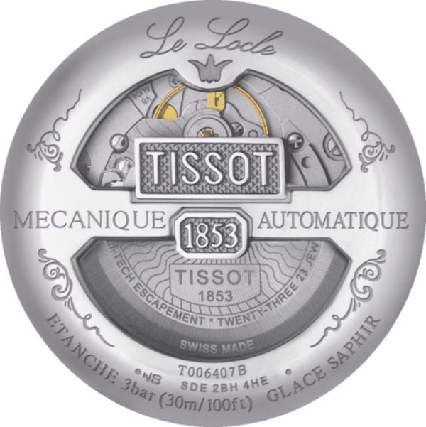Montre mixte Tissot Locle Powermatic réf. T0064071603300, mouvement automatique, cuir, étanche 30 m – troisième vue