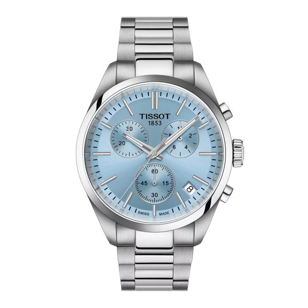 Montre mixte Tissot PR 100 réf. T1504171135100, chronographe quartz, boîtier 40 mm, acier inoxydable – vue principale, Horlova Maroc