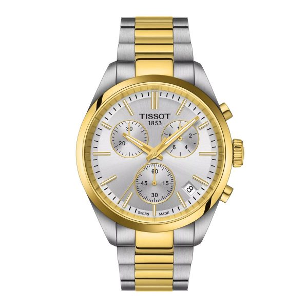 Montre mixte Tissot PR 100 réf. T1504172203100, chronographe quartz, boîtier 40 mm, acier inoxydable – vue principale, Horlova Maroc