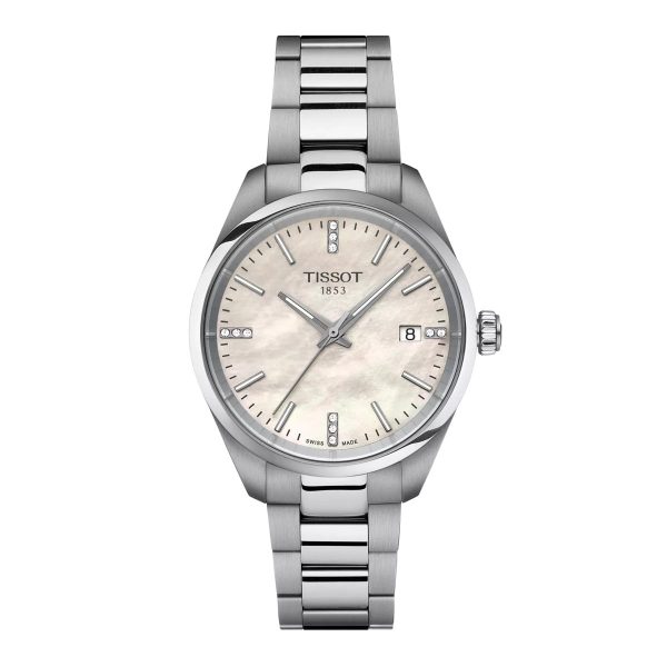 Montre mixte Tissot PR 100 Nacre réf. T1502101111600, mouvement quartz, boîtier 34 mm, acier inoxydable – vue principale, Horlova Maroc