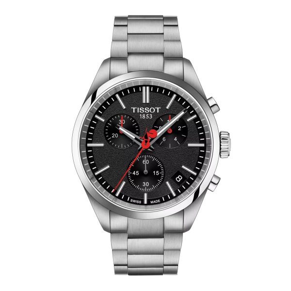 Montre mixte Tissot PR 100 Vuelta réf. T1504171105101, chronographe quartz, boîtier 40 mm, acier inoxydable – vue principale, Horlova Maroc