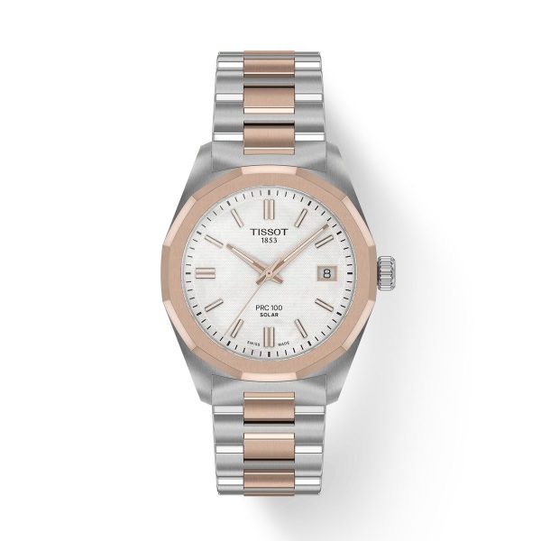 Montre mixte Tissot PRC 100 Solar réf. T1518222211100, mouvement solaire, boîtier 34 mm, acier inoxydable – vue principale, Horlova Maroc