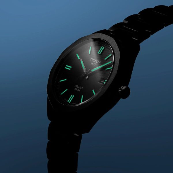 Montre mixte Tissot PRC 100 Solar réf. T1514221103100, mouvement solaire, boîtier 39 mm, acier inoxydable, étanche 100 m – troisième vue