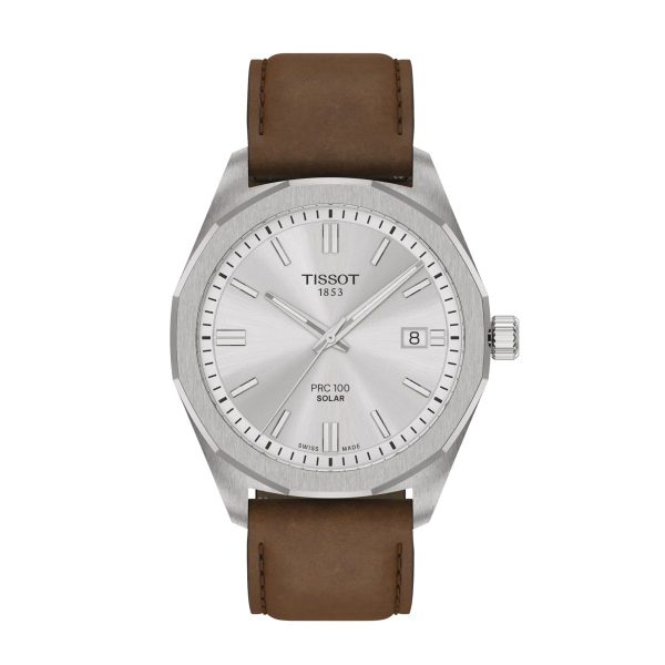 Montre mixte Tissot PRC 100 Solar réf. T1514221603100, mouvement solaire, boîtier 39 mm, verre saphir – vue principale, Horlova Maroc