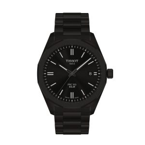 Montre mixte Tissot PRC 100 Solar réf. T1514223305100, mouvement solaire, boîtier 39 mm, acier inoxydable – vue principale, Horlova Maroc