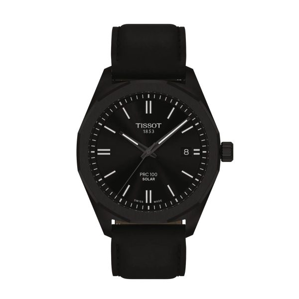 Montre mixte Tissot PRC 100 Solar réf. T1514223605100, mouvement solaire, boîtier 39 mm, verre saphir – vue principale, Horlova Maroc