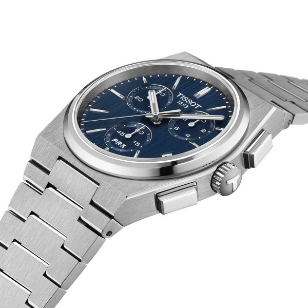 Montre mixte Tissot PRX réf. T1374171104100, chronographe quartz, boîtier 41 mm, acier inoxydable, verre saphir – deuxième vue