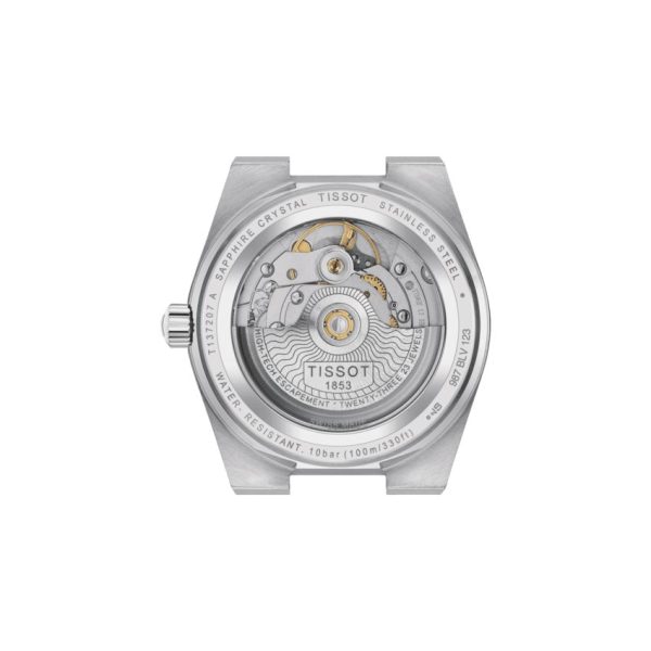 Montre mixte Tissot PRX Powermatic réf. T1372071135100, mouvement automatique, boîtier 35 mm, acier inoxydable – quatrième vue
