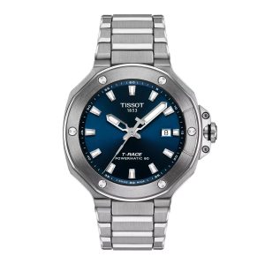 Montre mixte Tissot Race réf. T1418071104100, mouvement automatique, boîtier 41 mm, acier inoxydable – vue principale, Horlova Maroc