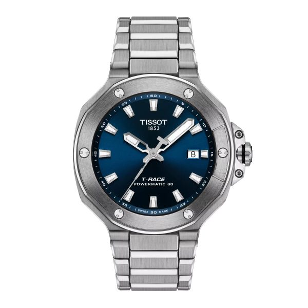 Montre mixte Tissot Race réf. T1418071104100, mouvement automatique, boîtier 41 mm, acier inoxydable – vue principale, Horlova Maroc
