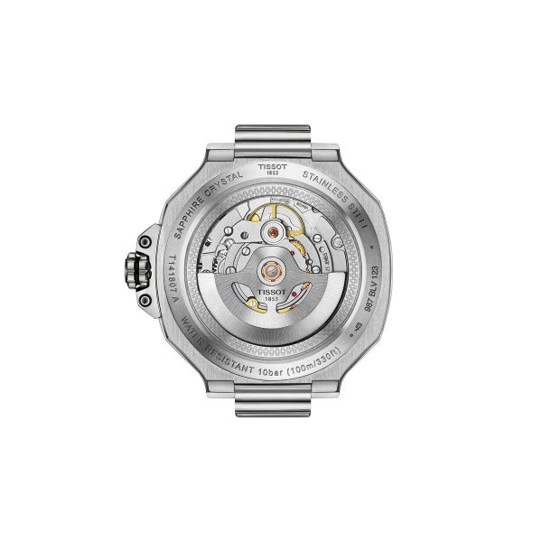 Montre mixte Tissot Race réf. T1418071705100, mouvement automatique, boîtier 41 mm, acier inoxydable, silicone, verre saphir – troisième vue