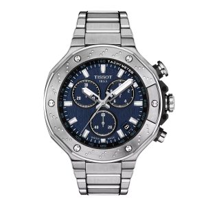 Montre mixte Tissot Race réf. T1414171104100, chronographe quartz, boîtier 45 mm, acier inoxydable – vue principale, Horlova Maroc