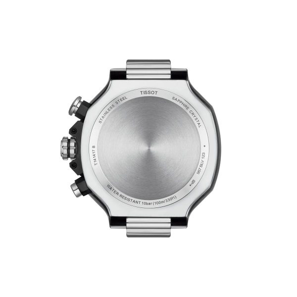 Montre mixte Tissot Race réf. T1414171104100, chronographe quartz, boîtier 45 mm, acier inoxydable, étanche 100 m – quatrième vue