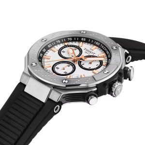 Montre mixte Tissot Race réf. T1414171701100, chronographe quartz, boîtier 45 mm, acier inoxydable, silicone, étanche 100 m – deuxième vue