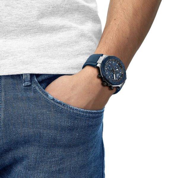 Montre mixte Tissot Race réf. T1414172704100, chronographe quartz, boîtier 45 mm, acier inoxydable, silicone, étanche 100 m – deuxième vue