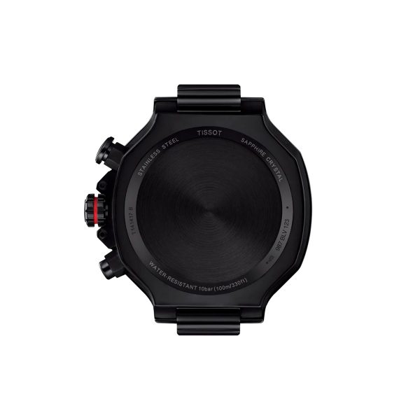 Montre mixte Tissot Race réf. T1414173706101, chronographe quartz, boîtier 45 mm, acier inoxydable, silicone, verre saphir – troisième vue