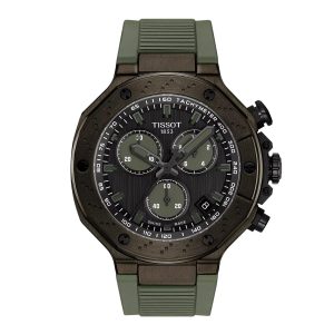 Montre mixte Tissot Race réf. T1414173706102, chronographe quartz, boîtier 45 mm, acier inoxydable, silicone – vue principale, Horlova Maroc