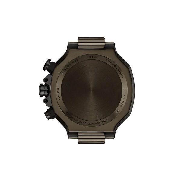 Montre mixte Tissot Race réf. T1414173706102, chronographe quartz, boîtier 45 mm, acier inoxydable, silicone, verre saphir – troisième vue