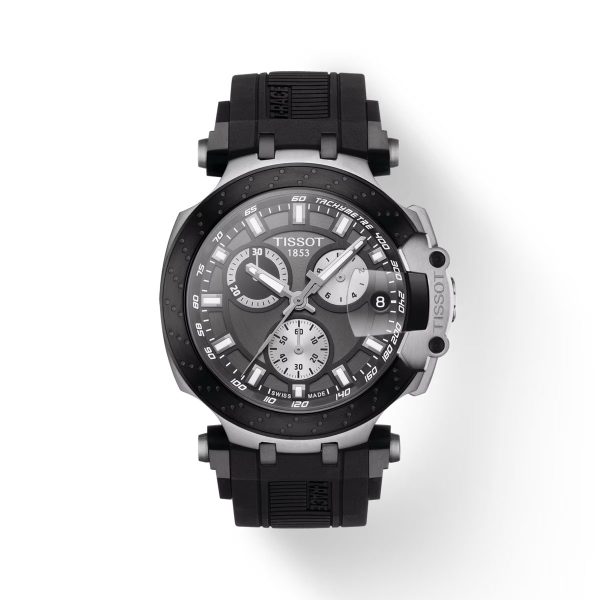 Montre mixte Tissot Race réf. T1154172706100, chronographe quartz, acier inoxydable, silicone, étanche 100 m – vue principale, Horlova Maroc