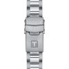 Montre mixte Tissot Seastar 1000 36 mm réf. T1202101104100, cadran bleu, bracelet acier – vue de trois-quarts