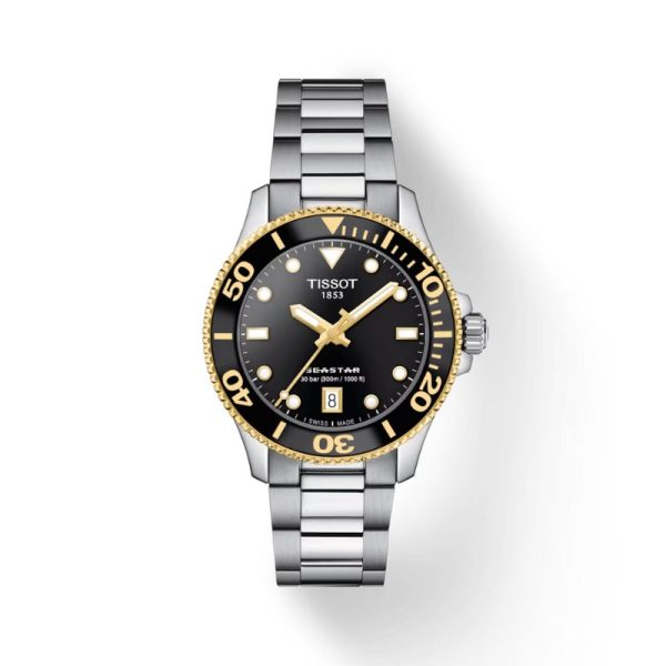 Montre mixte Tissot Seastar 1000 36 mm réf. T1202102105100, mouvement quartz – vue de face | Horlova Maroc