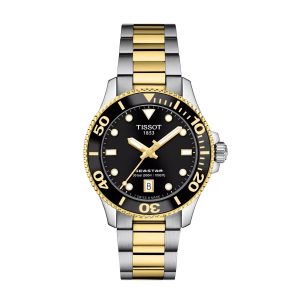 Montre mixte Tissot Seastar 1000 réf. T1202102205100, mouvement quartz, boîtier 36 mm, acier inoxydable – vue principale, Horlova Maroc
