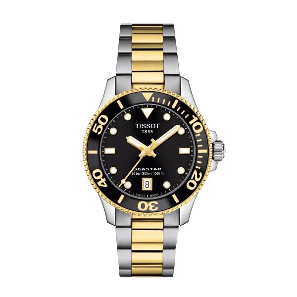 Montre mixte Tissot Seastar 1000 réf. T1202102205100, mouvement quartz, boîtier 36 mm, acier inoxydable – vue principale, Horlova Maroc