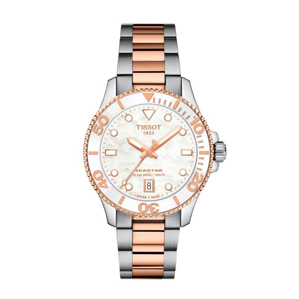 Montre mixte Tissot Seastar 1000 réf. T1202102211100, mouvement quartz, boîtier 36 mm, acier inoxydable – vue principale, Horlova Maroc