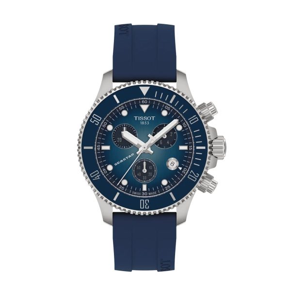 Montre mixte Tissot Seastar 1000 réf. T1202171704100, chronographe quartz, boîtier 38 mm, étanche 300 m – vue principale, Horlova Maroc