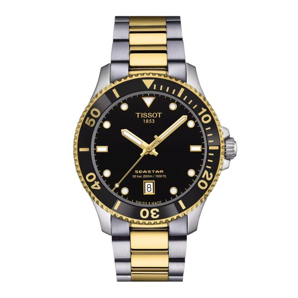 Montre mixte Tissot Seastar 1000 réf. T1204102205100, mouvement quartz, boîtier 40 mm, acier inoxydable – vue principale, Horlova Maroc