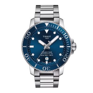 Montre mixte Tissot Seastar 1000 réf. T1204071104103, mouvement automatique, boîtier 43 mm, acier inoxydable – vue principale, Horlova Maroc