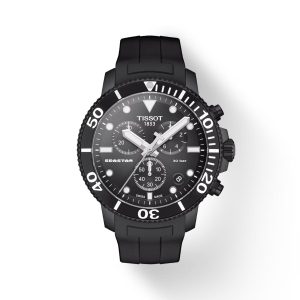 Montre mixte Tissot Seastar 1000 réf. T1204173705102, chronographe quartz, boîtier 45,5 mm, verre saphir – vue principale, Horlova Maroc