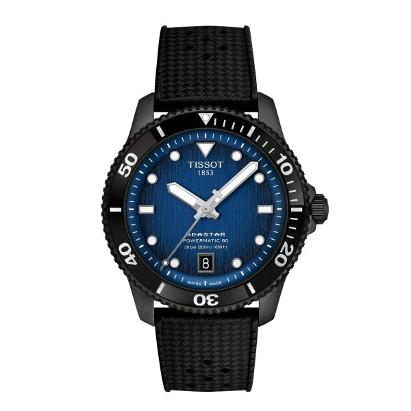 Montre mixte Tissot Seastar 1000 Powermatic réf. T1208073704100, mouvement automatique, boîtier 40 mm – vue principale, Horlova Maroc