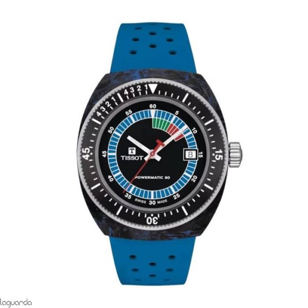 Montre mixte Tissot Sideral Powermatic réf. T1454079705701, mouvement automatique, boîtier 41 mm, caoutchouc – vue principale, Horlova Maroc
