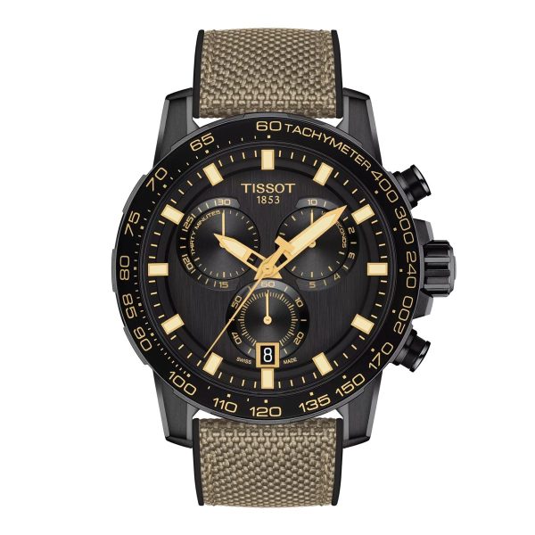 Montre mixte Tissot Supersport Chrono réf. T1256173705101, chronographe quartz, boîtier 45,5 mm – vue principale, Horlova Maroc
