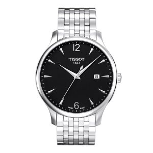 Montre mixte Tissot Tradition réf. T0636101105700, mouvement quartz, boîtier 42 mm, acier inoxydable – vue principale, Horlova Maroc