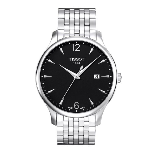 Montre mixte Tissot Tradition réf. T0636101105700, mouvement quartz, boîtier 42 mm, acier inoxydable – vue principale, Horlova Maroc