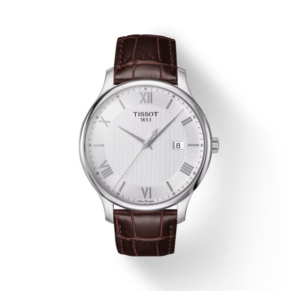 Montre mixte Tissot Tradition réf. T0636101603800, mouvement quartz, acier inoxydable, étanche 30 m – vue principale, Horlova Maroc
